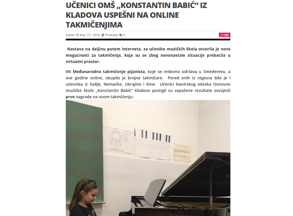 Uspeh na online takmičenjima